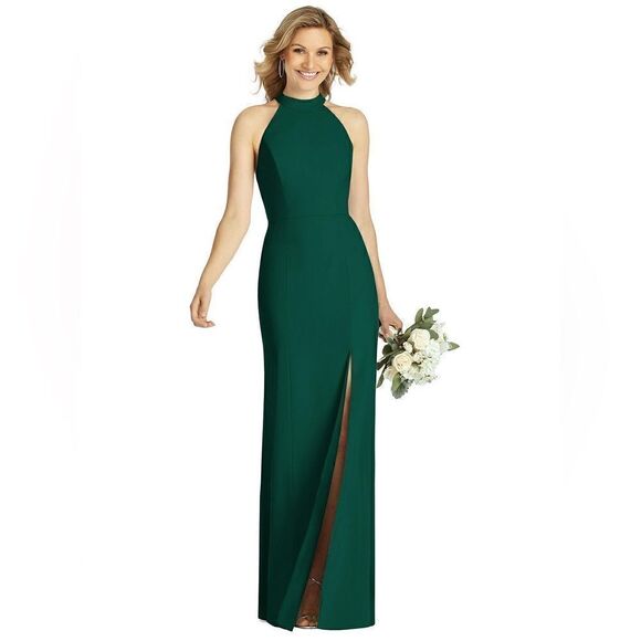 After Six High-Neck Cutout Halter Trumpet Gown Bridesmaid Style 6808 Size 2 - Picture 1 of 12
